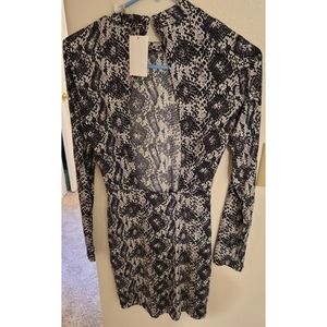 Long sleeve open back dress